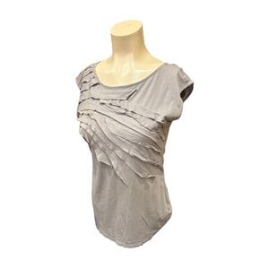 Women’s Cato Gray Ruffled  Blouse with Stylish Details